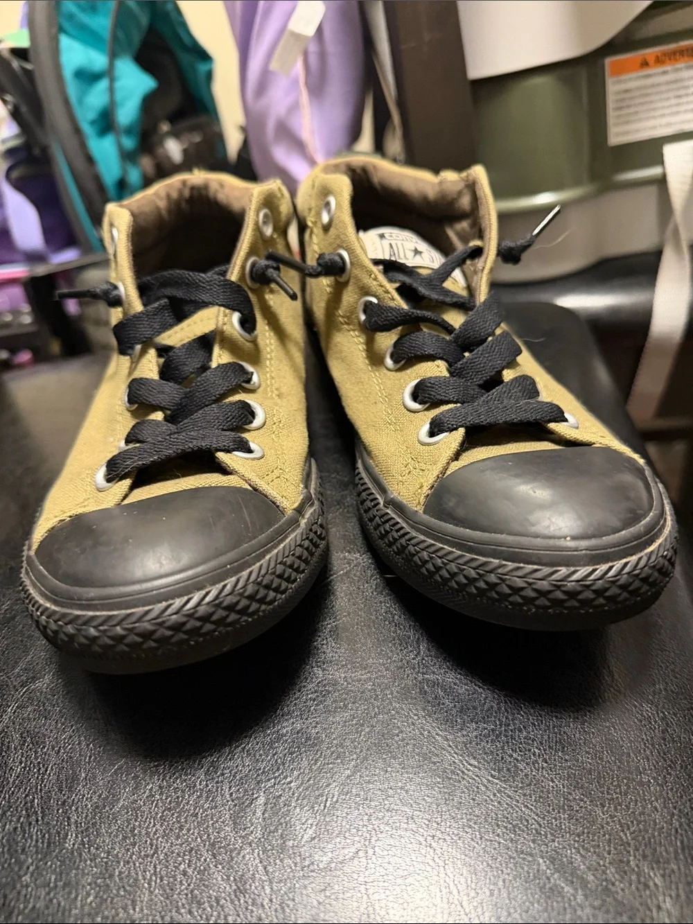 Converse Kids Olive Green and Black Sneakers